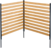 VEVOR Wood Privacy Fence, 38" W x 42" L, 2-Panel Slatted Air Conditioner Fence Screen, Pool Equipment Enclosure with Metal Stakes, Easy DIY Installation, Outdoor Trash Can Hider for Garden Decoration