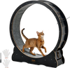 VEVOR Cat Exercise Wheel, 48 in Wooden Cat Running Wheel for Indoor Cats up to 28 lbs, Cats Treadmill with Carpeted Runway & Locking Mechanism, Quiet Kitten Sport Toys for Pets Fitness & Health, Black