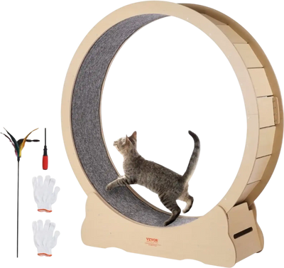 VEVOR Wooden Cat Exercise Wheel, 52