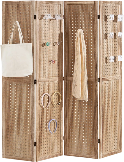 Vevor Wood Room Divider 4-Panel Folding Privacy Screen 66.9