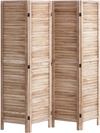 VEVOR Wood Room Divider, 4 Panel Wood Folding Privacy Screen, 66.9 Inches Tall Indoor Louvered Wooden Partition, Portable Decoration Screen, for Room Separation, Home, Office, Restaurant & Bedroom