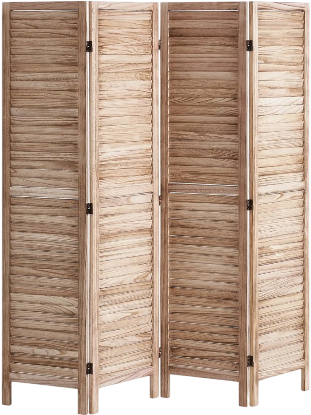 VEVOR Wood Room Divider, 4 Panel Wood Folding Privacy Screen, 66.9 Inches Tall Indoor Louvered Wooden Partition, Portable Decoration Screen, for Room Separation, Home, Office, Restaurant & Bedroom