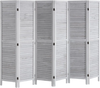 VEVOR Wood Room Divider, 6 Panel Wood Folding Privacy Screen, 66.9 Inches Tall Indoor Louvered Wooden Partition, Portable Decoration Screen, for Room Separation, Home, Office, Restaurant & Bedroom