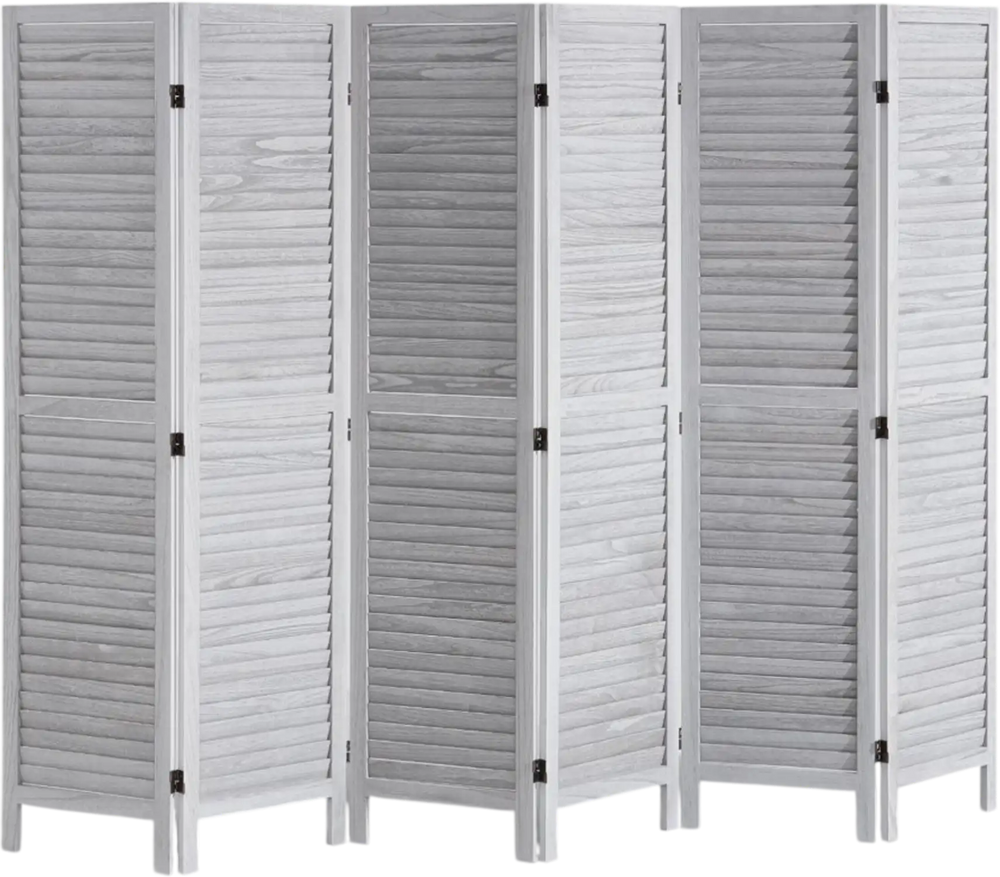 VEVOR Wood Room Divider, 6 Panel Wood Folding Privacy Screen, 66.9 Inches Tall Indoor Louvered Wooden Partition, Portable Decoration Screen, for Room Separation, Home, Office, Restaurant & Bedroom