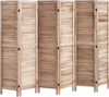 VEVOR Wood Room Divider, 6 Panel Wood Folding Privacy Screen, 66.9 Inches Tall Indoor Louvered Partition Divider, Portable Decoration Screen, for Room Separation, Home, Office, Restaurant & Bedroom