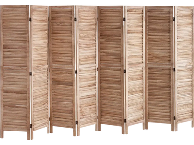 Vevor Room Divider 8-Panel Wood Folding Privacy Screen 66.9