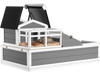 VEVOR Tortoise Habitat 4-Room Wooden Tortoise House with Balcony 2 Stories, for Small Animals Indoor Outdoor, Built-in Ramp, Indoor Large Turtle Enclosure Reptile Cage with Openable Roof, Viewing Area