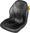 VEVOR Universal Lawn Tractor Seat Replacement, Compact High Back Mower Seat, Black Vinyl Forklift Seat, Central Drain Hole Skid Steer Seat with Mounting Bolt Patterns of 8\" x 11.5\" & 11.25\" x 11.5\