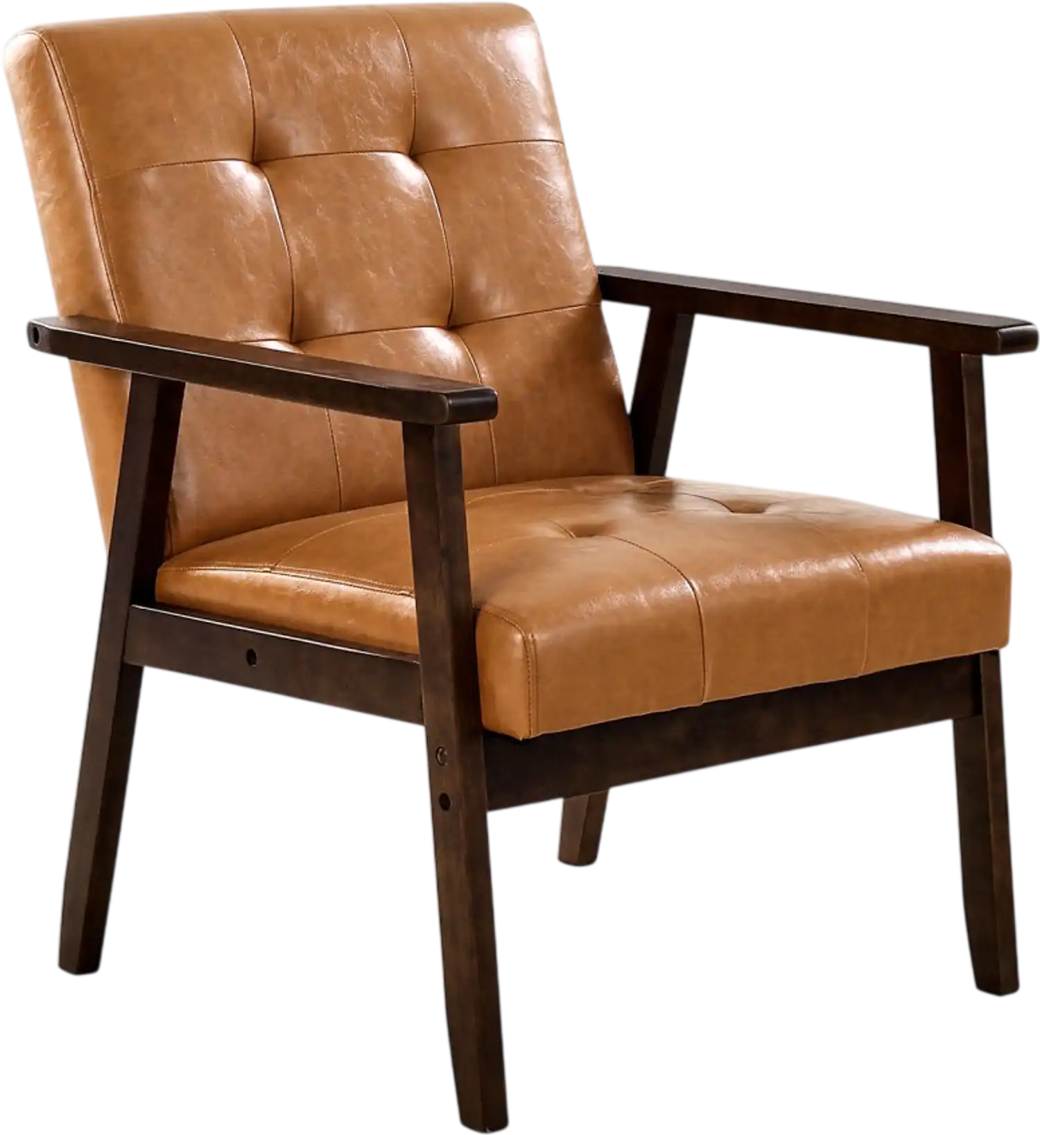 Vevor Accent Chair Mid-Century Modern PU Leather Armchair New
