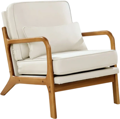 Vevor Accent Chair Mid-Century Modern Linen Fabric Armchair with 5.7
