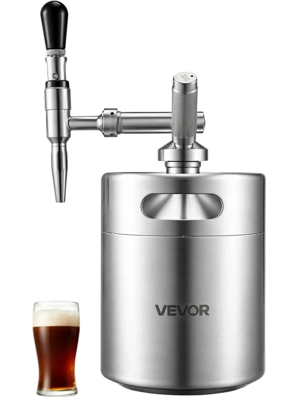 VEVOR Nitro Cold Brew Coffee Maker 135 oz Nitrogen Dispenser System, Home Brew Coffee Keg, Portable Nitrogen Infuser with Dispenser and Pressure Relieving Valve, Gift for Coffee Lovers
