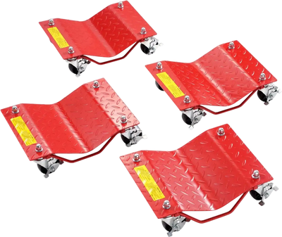 VEVOR Wheel Dolly, 8000 lbs Capacity Heavy-Duty Steel Car Mover, Wheel Dolly Car Tire Stake Set with Brakes, Vehicle Moving Cart Moving Cars, Trucks, Trailers, Motorcycles, and Boats, Set of 4, Red