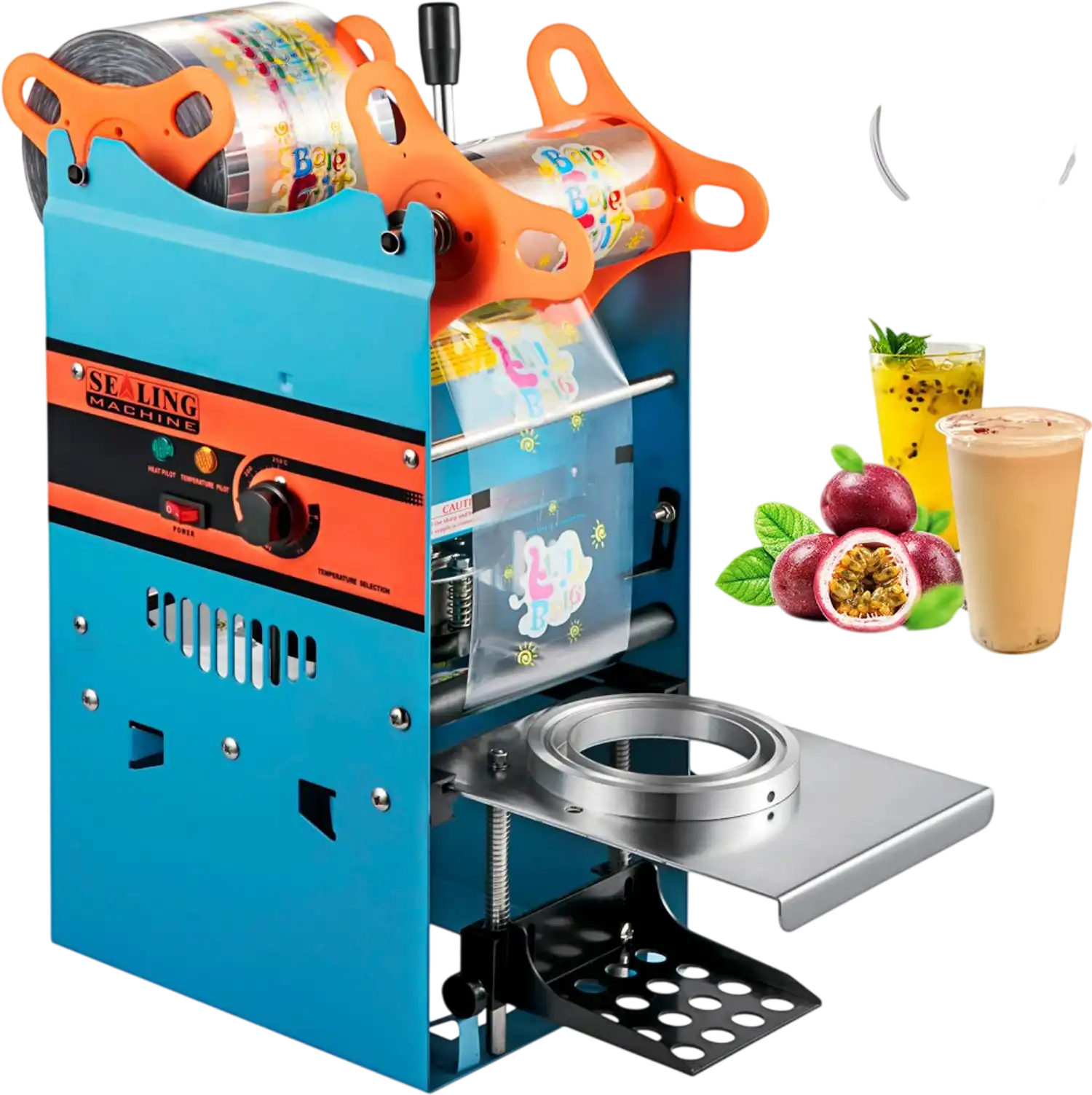 Vevor Cup Sealing Machine Manual Tea Cup Sealer 90/95 mm Blue New