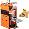 VEVOR Manual Tea Cup Sealer Machine, 300-500 Cup/h Manual Boba Tea Sealer Machine, Orange, 90/95mm Cup Diameter Cup Sealing Machine with Heating Technology for Bubble Milk Tea