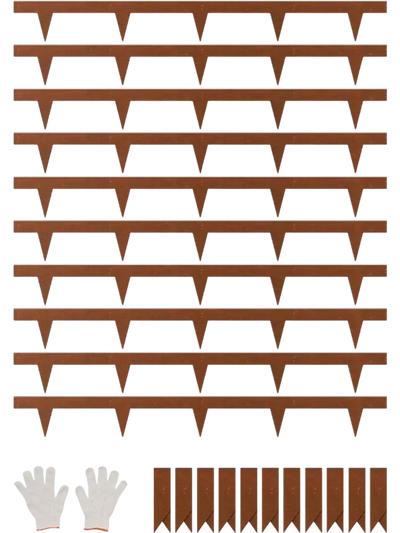VEVOR Steel Landscape Edging, 10 Packs 40 x 4.5 in Weather-Resistant & Pre-Rust Metal Landscape Edging, Bendable Garden Edging Border, Heavy Duty Lawn Edging, Flower Bed Yard Pathway Divider