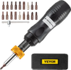 VEVOR 1/4" Drive Torque Screwdriver Wrench Set, 10-50 in-lbs Torque Adjustment Range, Torque Range Accurate to ±5%, 5 in-lb Increment Torque Screwdriver with 18 Bits & Case