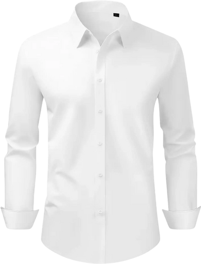 Vevor Shirt Men's Long Sleeve Wrinkle-Free Business Casual White Large New