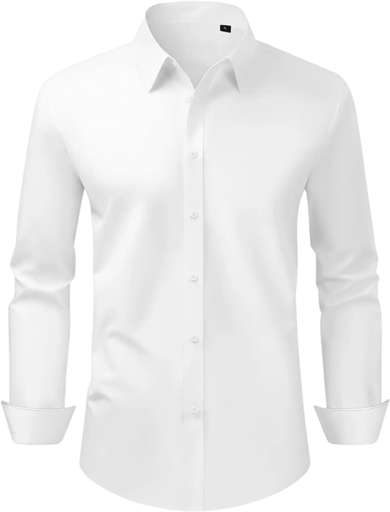 Vevor Button Up Shirt Men's White Long Sleeve Wrinkle-Free Business Casual New