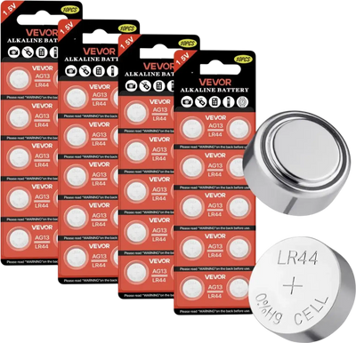 Vevor Button Cell Battery LR44 Alkaline 40-Count 1.5V Coin Batteries New