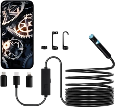 Vevor Borescope Dual Lens Endoscope Camera for Android & iOS 16.4' New