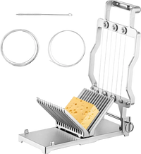 VEVOR Cheese Cutter With Wire 1 cm & 2 cm Cheeser Butter Cutting Blade Replaceable Cheese Slicer Wire, Aluminum Alloy Commercial Cheese Slicer with 304 Stainless Steel Wire Kitchen Cooking Baking Tool