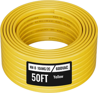 VEVOR NM-B Wire, 10AWG/2C Non-Mettalic Residential Indoor Electrical Wire with Ground, PVC Sheathed High-Purity Copper Core Cable, for Outlets, Switches, Other Loads & Lighting Wiring Projects(50 ft)