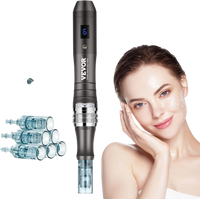 VEVOR Professional Microneedling Pen, Electric Derma Pen with 3 PCS * 16 Pin + 3 PCS * 36 Pin Disposable Cartridge, 6 Variable Speed Skin Care Beauty Device with LCD Display and 0-2.5mm Adjustable Needle Length