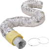 VEVOR Dryer Vent Hose, 5'' Insulated Flexible Duct 25FT Long with 2 Duct Clamps, Heavy-Duty Three Layer Protection for HVAC Heating Cooling Ventilation and Exhaust, R-4.2 Flame Resistance Value