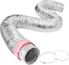VEVOR Dryer Vent Hose, 4'' Insulated Flexible Duct 25FT Long with 2 Duct Clamps, Heavy-Duty Three Layer Protection for HVAC Heating Cooling Ventilation and Exhaust, R-6.0 Flame Resistance Value