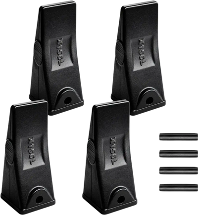 VEVOR Excavator Bucket Teeth with Pins, 4 Pack X156L Bucket Tooth Set for Smooth & Efficient Excavation, Heavy Duty 5.3 in Long Digging Buckets Teeth Replacement for Skid Steer & Mini Excavator