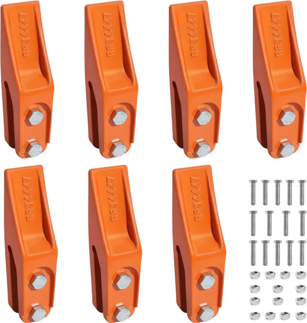 VEVOR Excavator Bucket Teeth with Pins, 7 Pack 684447 Bucket Tooth Set Fits 5/8-in Buckets Edge, Heavy Duty 7.34 in Bolt on Digging Buckets Teeth Replacement for Skid Steer & Mini Excavator