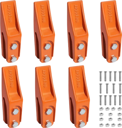 VEVOR Excavator Bucket Teeth with Pins, 7 Pack 684447 Bucket Tooth Set Fits 5/8-in Buckets Edge, Heavy Duty 7.34 in Bolt on Digging Buckets Teeth Replacement for Skid Steer & Mini Excavator