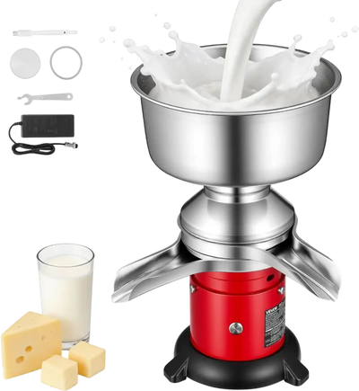 Vevor Milk Cream Separator Electric 60L/H 10500RPM 4.5L Stainless Steel New