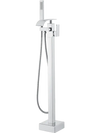 VEVOR Freestanding Bathtub Faucet, Floor Mount, Freestanding Tub Filler, Shower Mixer Taps, Two Water Modes, 360° Swivel Spout, for Bathing & Showering Pet Bathing Cleaning Drains Toilet Flushing