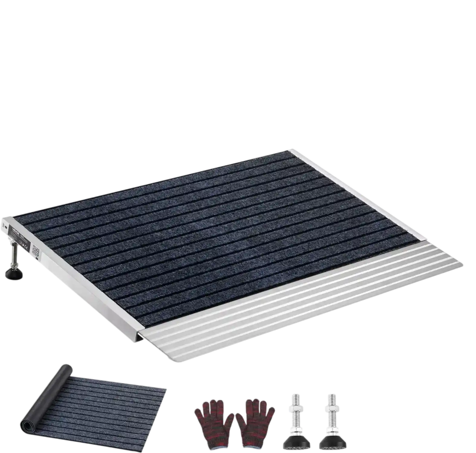 Vevor Threshold Ramp Adjustable Height Aluminum Doorway Ramp 24 x 35.8
