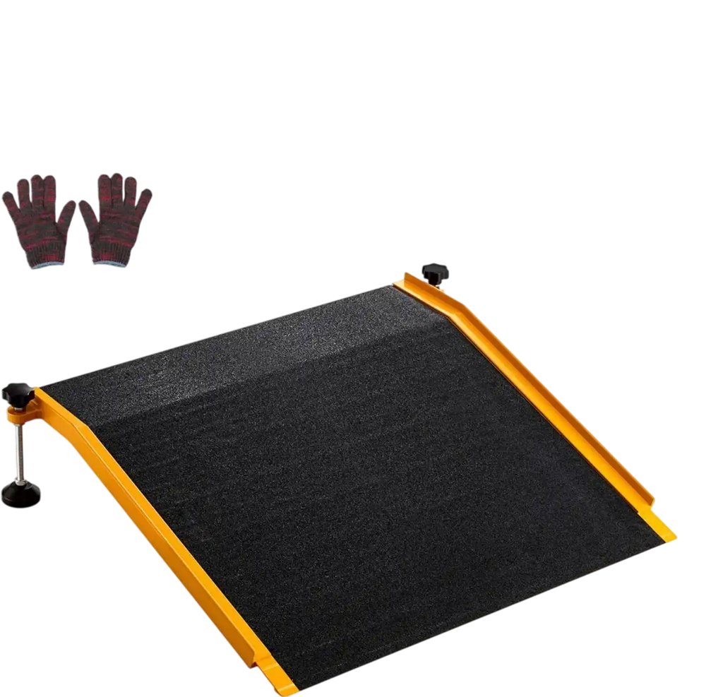 VEVOR Threshold Ramp for Doorways, 26.4 x 31.9 in, Platform Aluminum Wheelchair Ramp with Adjustable Height, Non-Slip Door Threshold Ramps, 400 lbs Load Capacity, for Home Steps, Wheelchairs, Walkers