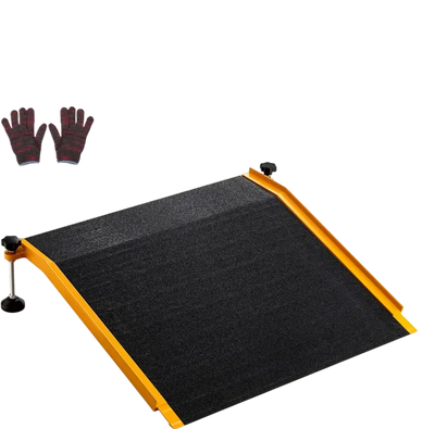 VEVOR Threshold Ramp for Doorways, 26.4 x 31.9 in, Platform Aluminum Wheelchair Ramp with Adjustable Height, Non-Slip Door Threshold Ramps, 400 lbs Load Capacity, for Home Steps, Wheelchairs, Walkers