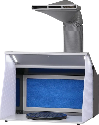 Vevor Airbrush Spray Booth Portable Hobby Paint Booth Kit with 4 LED Lights, Dual Exhaust Fans, Turntable & 6' Hose New