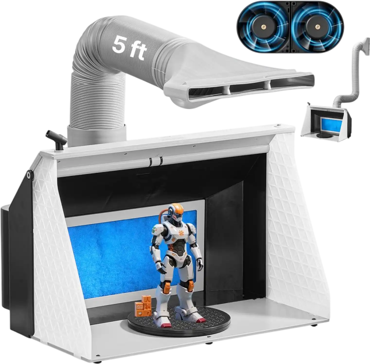 Vevor Airbrush Spray Booth Portable Hobby Paint Booth with Dual Fans & LED Lights New