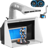 VEVOR Airbrush Spray Booth, Dual Fans, 21.5 x 18.7 x 14.6 in, Portable Hobby Airbrush Paint Spray Booth Kit with 3 LED Lights and Exhaust Extension Hose, for Painting Models, Arts, Crafts, Cakes