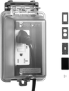 VEVOR Outdoor Outlet Cover, 1-Gang Weatherproof Electrical Outlet Cover with Lockable Design, High-Strength PC Material, 6-in-1 Outside Receptacle Socket, Horizontal/Vertical for Easy Installation