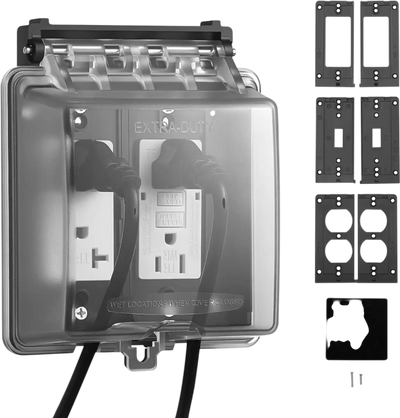 Vevor Outlet Cover 2-Gang Lockable Weatherproof Electrical Cover New