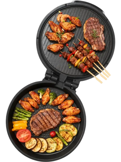 VEVOR Pizza Oven, 12 in Electric Pizza Maker, 1200W Electric Pizzas Cooker with Non-Stick Coating, 180° Open for Dual Side Baking, Heats up to 410 ˚F, Multi-Function Cooking, for Pizzas, Barbecue
