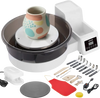 VEVOR Pottery Wheel for Adults, 14" and 11" Turntables, 450W Electric Table Top Pottery Wheel with Foot Pedal, 30-300 RPM Adjustable Speed, Detachable Basin, for Beginners, DIY Clay Art Craft, White