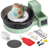 VEVOR Pottery Wheel for Adults, 14" and 11" Turntables, 450W Electric Table Top Pottery Wheel with Foot Pedal, 30-300 RPM Adjustable Speed, Detachable Basin, for Beginners, DIY Clay Art Craft, Green