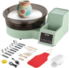 VEVOR Pottery Wheel for Adults, 11" Aluminum Turntable, 450W Electric Table Top Pottery Wheel with Foot Pedal, 30-300 RPM Adjustable Speed, Detachable Basin, for Beginners, DIY Clay Art Craft, Green
