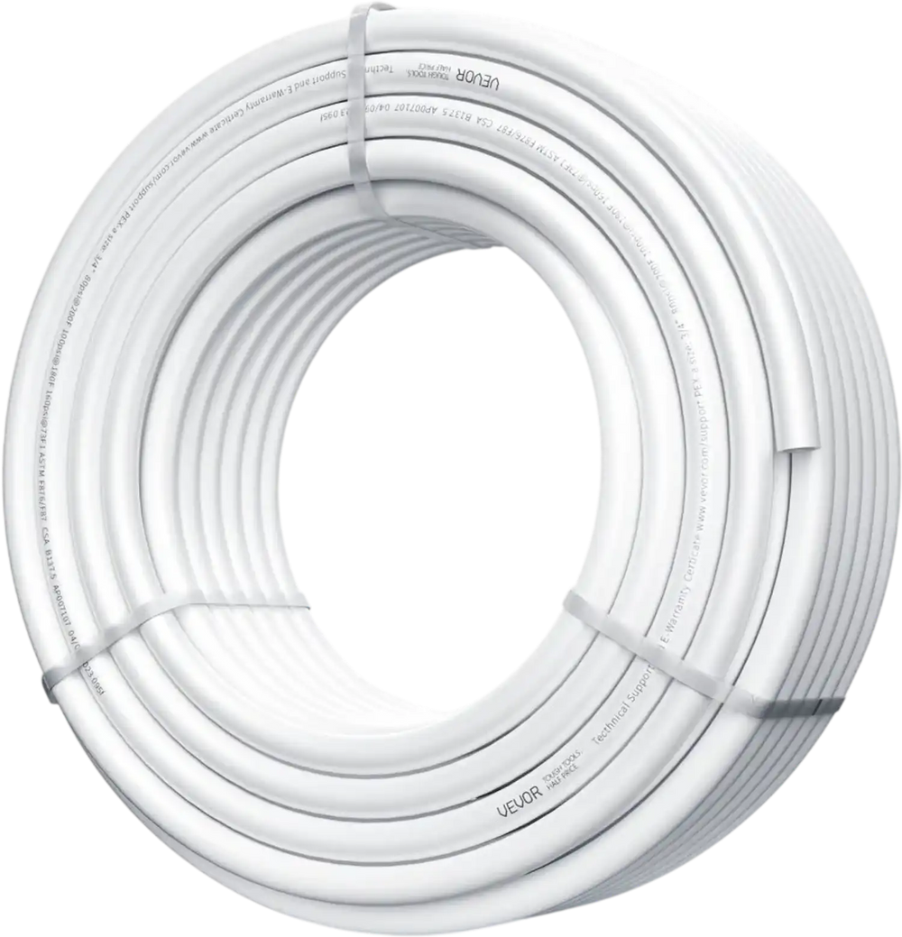 VEVOR PEX Pipe 3/4 Inch, 100 Feet Length PEX-A Flexible Pipe Tubing for Potable Water, Pex Water Lines for Hot/Cold Water & Easily Restore, Plumbing Applications with Free Cutter,White