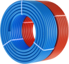 VEVOR PEX Pipe 3/4 Inch, 2 x 100 Feet Length PEX-A Flexible Pipe Tubing for Potable Water, Pex Water Lines for Hot/Cold Water & Easily Restore, Plumbing Applications with Free Cutter, Blue & Red