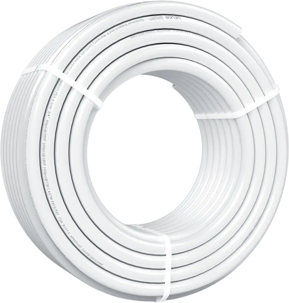 VEVOR PEX Pipe 3/4 Inch, 100 Feet Length PEX-B Flexible Pipe Tubing for Potable Water, Pex Water Lines for Hot/Cold Water & Easily Restore, Plumbing Applications with Free Cutter & Clamps ,White