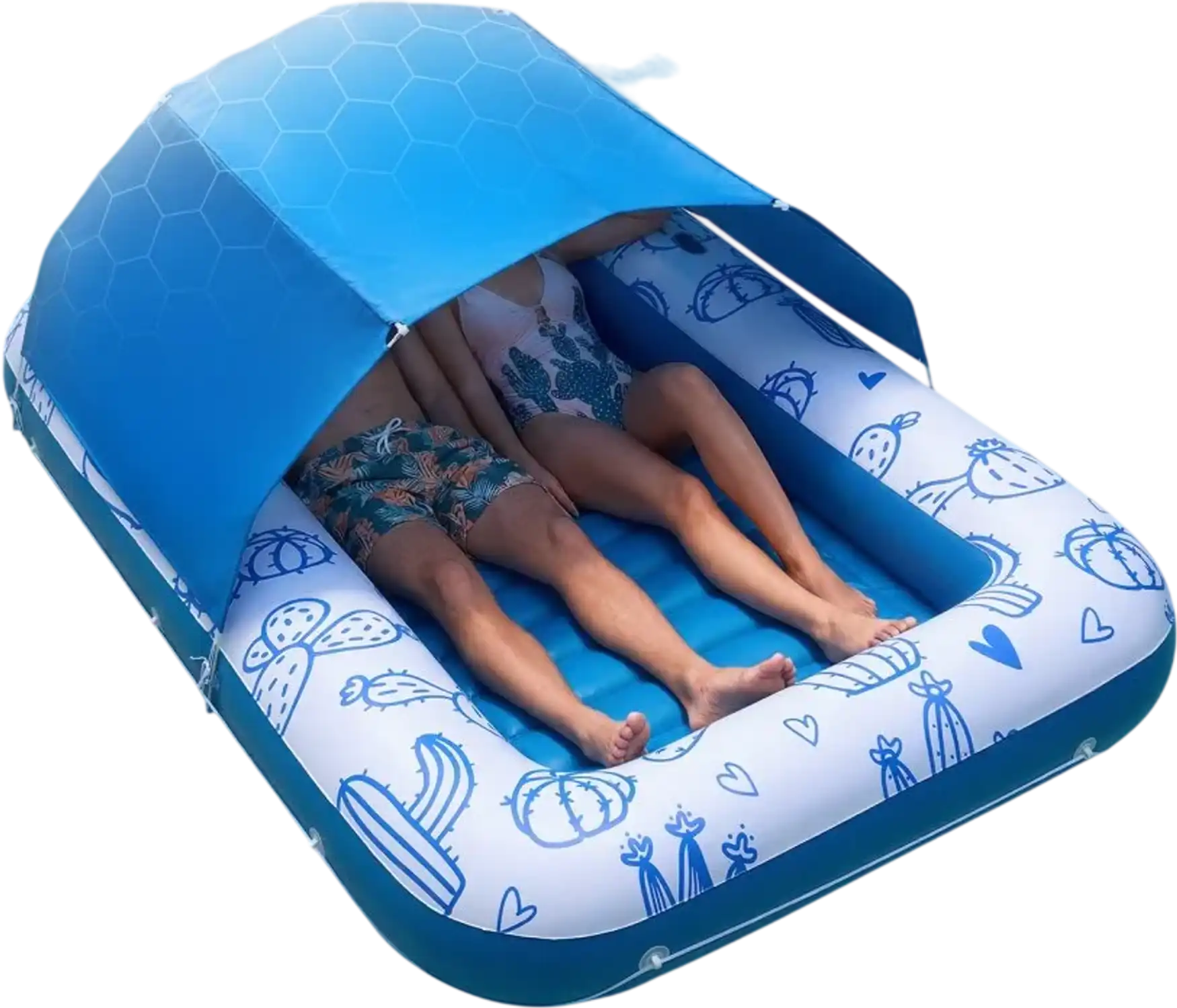 Vevor Pool Float Inflatable Lounger with UPF 50+ Canopy 82